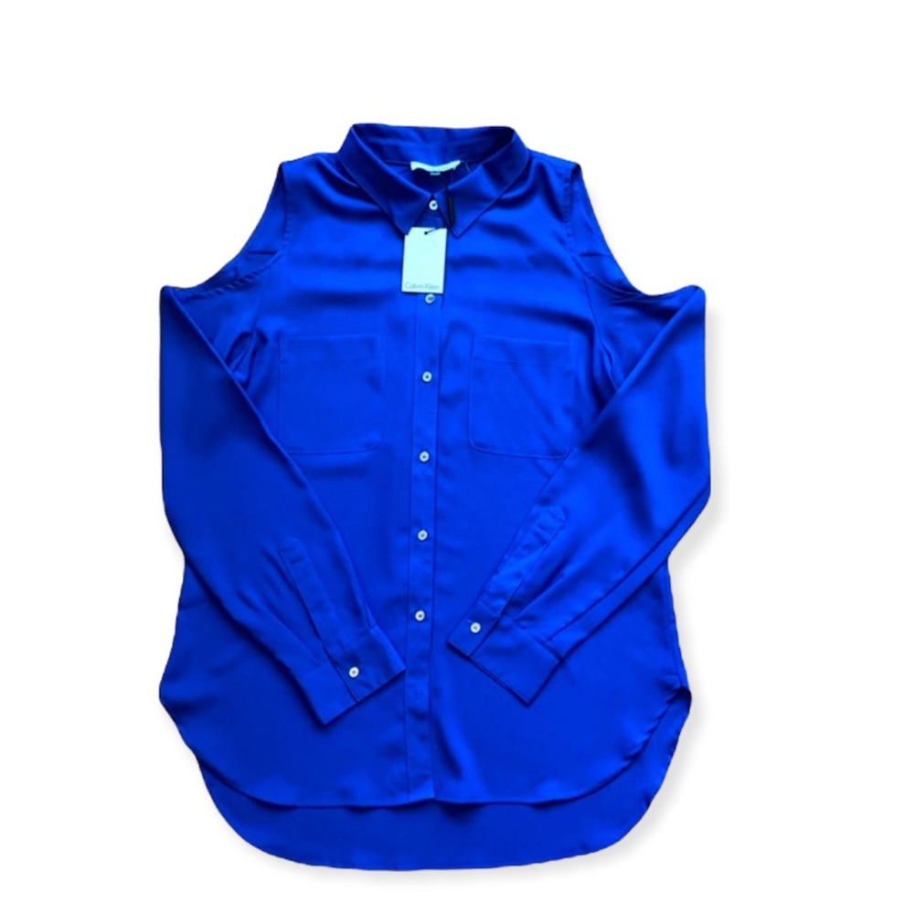 CALVIN KLEIN- NWT - Cold Shoulder Blouse